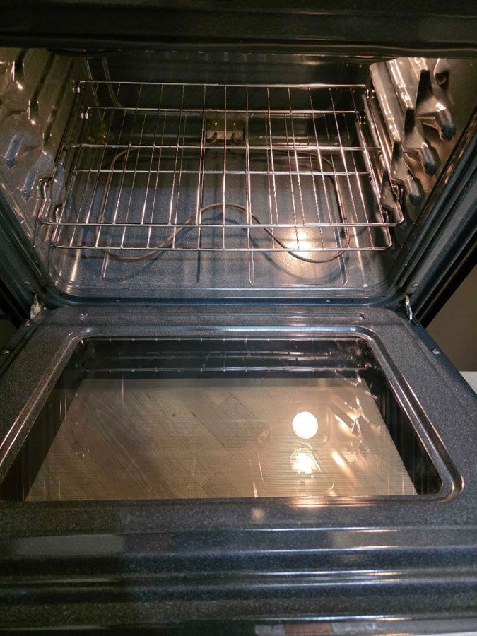 Spotless oven interior after a move-out cleaning